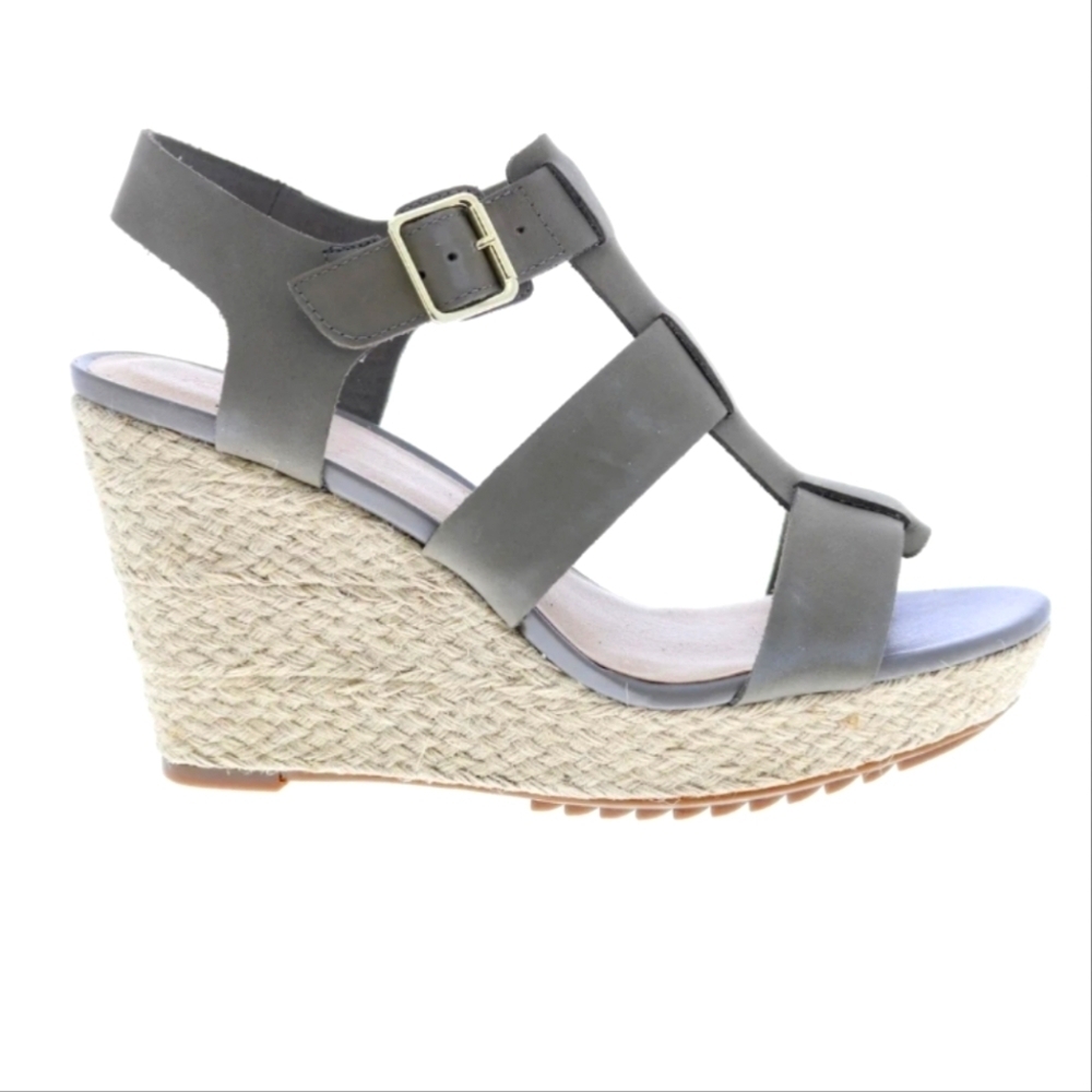 NIB Clarks Maritsa95 Glad Womens Sage Nubuck Wedge Sandals Sz 10